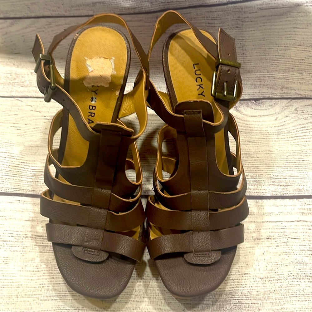 LUCKY BRAND BROWN WEDGE SANDAL